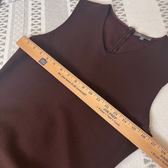 Vince Dress Brown Old Money Mushroomcore Sheath Midi Bodycon Stretch Knit 8 - Picture 12 of 13